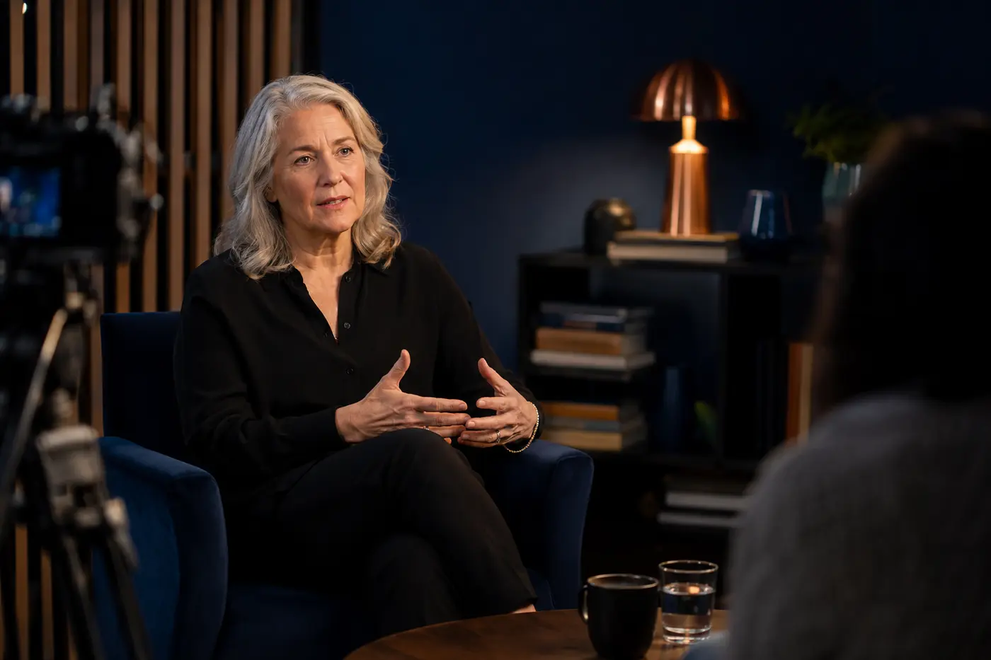 An experienced industry professional recording an educational interview